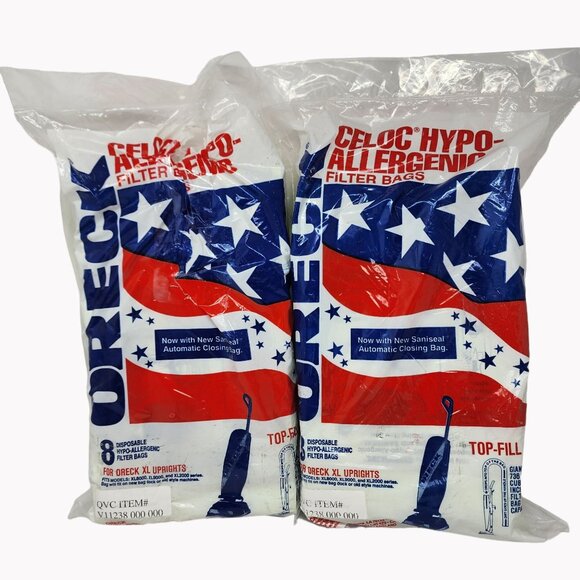 16 Oreck Hypo Allergenic Filter Bags Model PK20008DW For XL Uprights - Picture 1 of 5